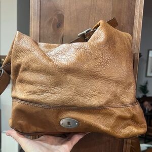 Fossil Tan Leather Shoulder Bag
